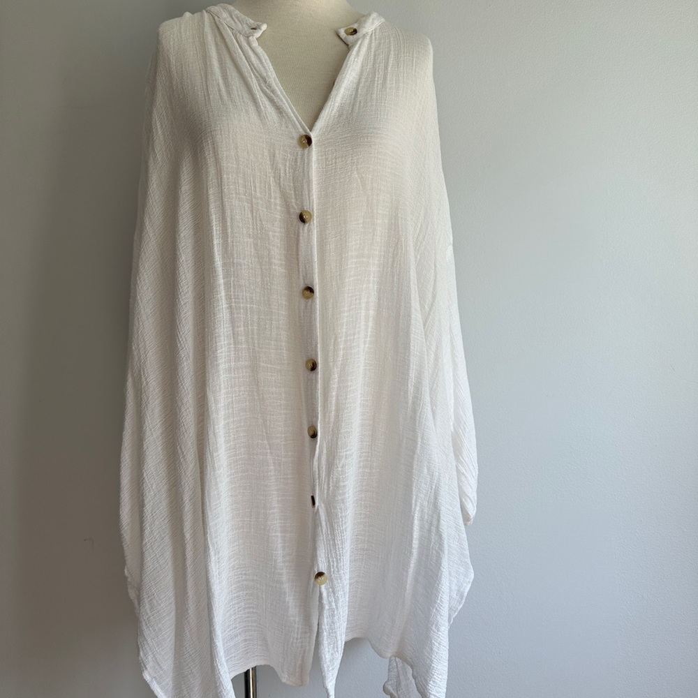 Zara White Button-Down Women's Top